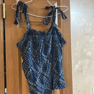 Old navy navy blue bandana print blouse tank top